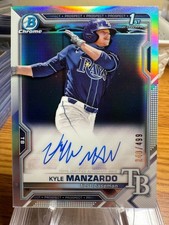 Kyle Manzardo 2021 Bowman 1ST Chrome Draft Auto Refractor RC #/499  RY