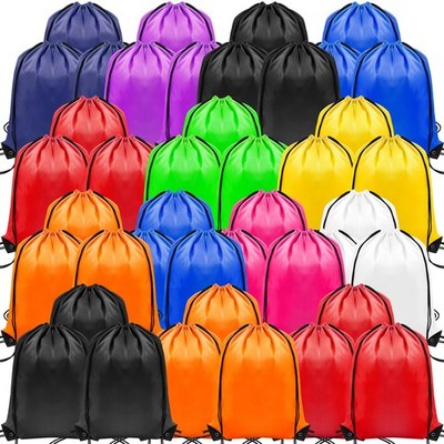 100 Pcs Drawstring Backpack Bulk,10 Colors Drawstring Bags Bulk,Sports Gym Ci...
