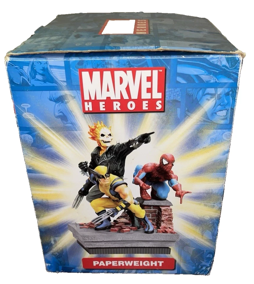 NUEVO** MARVEL HEROES~PISAPAPELES RESINA 8"~WOLVERINE~SPIDERMAN~GHOST RIDER~ROOFTOP Foto 4 de 4