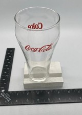 15oz Coca-Cola / COKE Red Logos On Clear Glass Collectible DRINKING GLASS