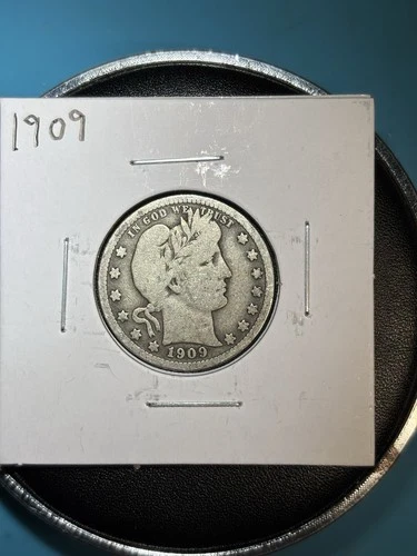 1909 P Philadelphia Mint Barber Quarter Nice 90% Silver Coin