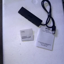 Acer 5-in-1 USB 3.0 Hub 4 Ports + USB-A + Powered Type-C Port Adapter ODK350