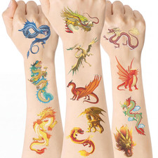 288 Pieces Dragon Temporary Tattoos Stickers, 48 Styles