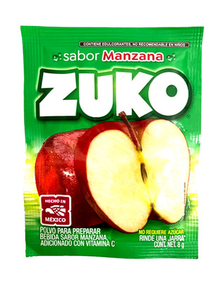 12-Pk ZUKO Manzana / Apple ZUKO Powder Drink Flavor 8g/.28oz