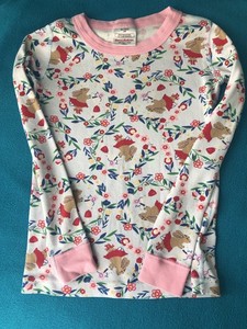 Hanna Andersson 130 Easter Bunny Print Pajama Top Only GUC. No Flaws
