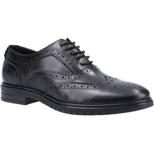 Hush Puppies Santiago Black Mens Smooth Leather Shoes