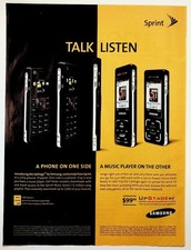 2007 Samsung UpStage Sprint Magazine Print Ad Dual-Sided Music Phone Vintage