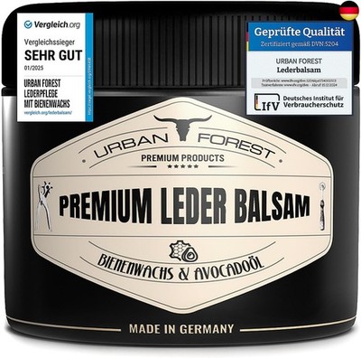 URBAN FOREST Lederpflege mit Bienenwachs & Avocado-Öl 250ml für Auto Sofa C