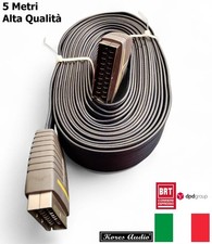 Cavo Scart 5 Metri Maschio Maschio M/M Alta Qualità (FLAT)