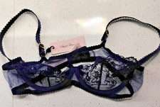 Agent Provocateur Jayce Plunge Underwired Bra - Navy Blue - UK 36B