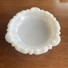 Vtg Milk Glass Trinket Dish 4" White Mid Century Modern Jewelry Holder Dimpled