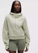 NWT Lululemon Scuba Oversized Half-Zip Hoodie Fog Green XS/S With Reusable Bag