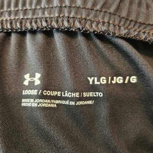 Under Armour Youth Large Boys Loose Black/White Basketball Shorts w/Drawstring - Picture 5 of 5