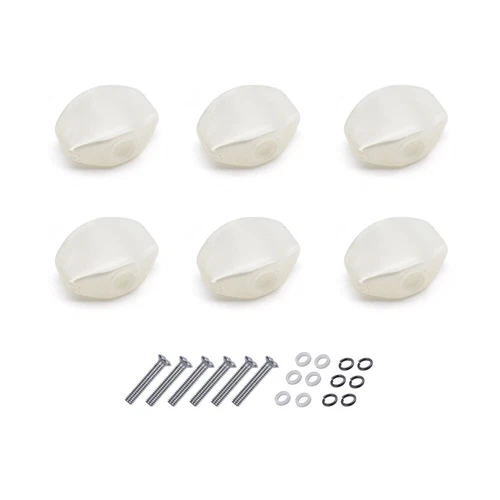 6Pcs Guitar Tuning pegs Tuners Machine Heads White Pearl Small Square Buttons