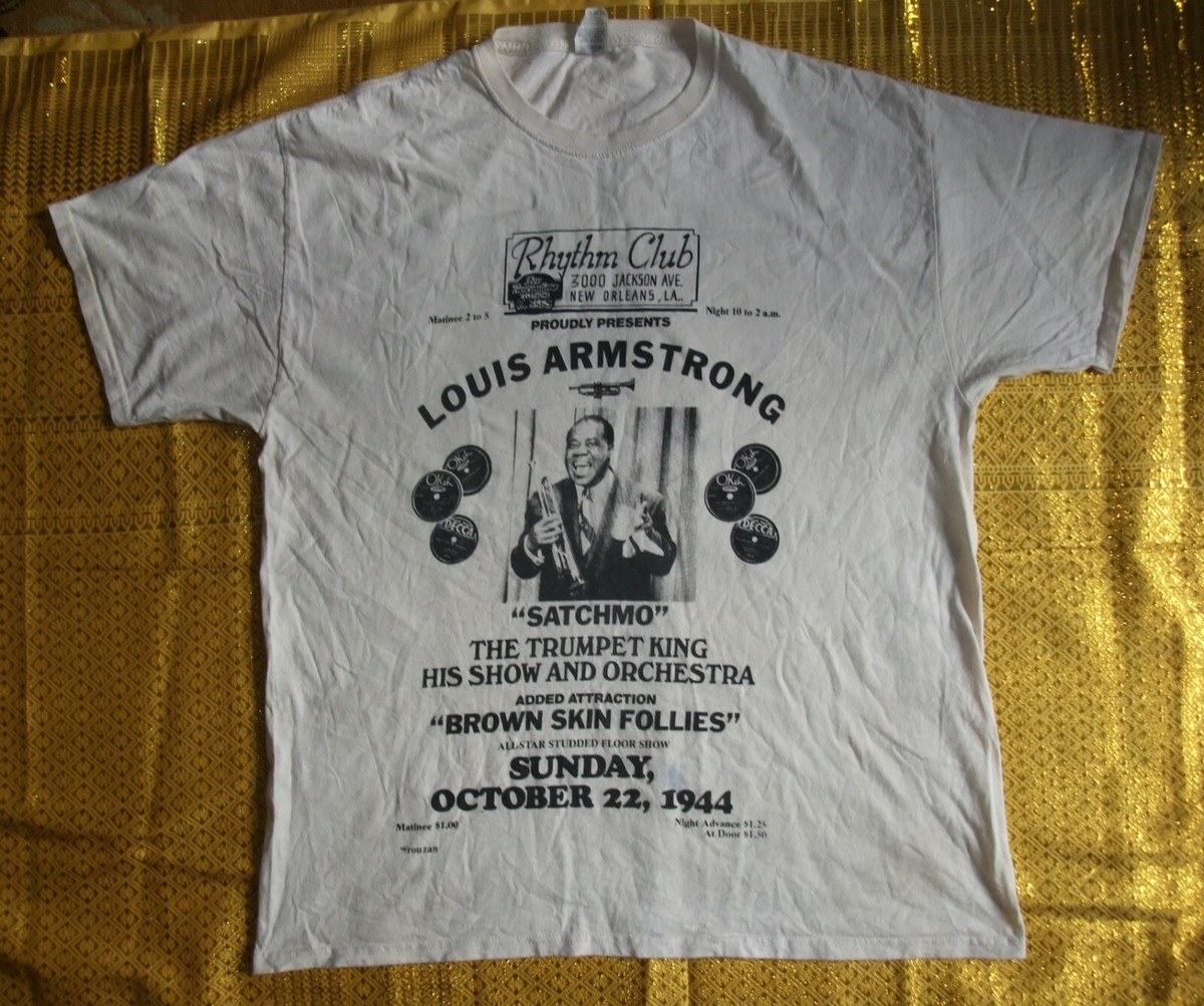 rare shirt Louis Armstrong Satchmo New Orleans LA October 22,1944