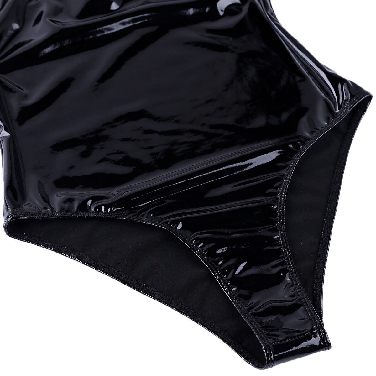 Body En Cuir Verni Maille Transparent - Lingerie Sexy, élasticité Modérée, Neuf étiqueté