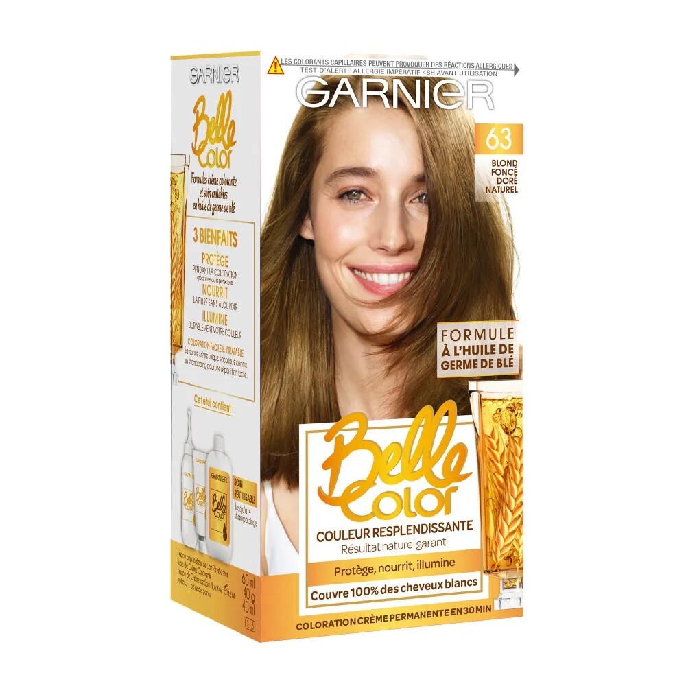 Coloration Garnier Belle Color Blond Foncé Doré Naturel : Reflets Dorés Riches