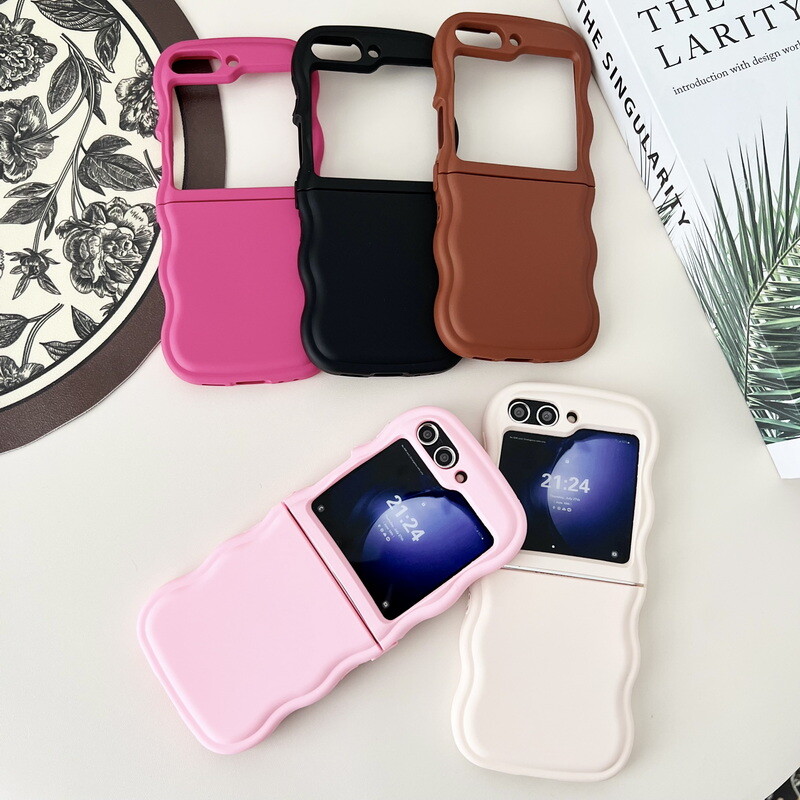 Phone Case For Samsung Galaxy Z Flip5 Flip4 Flip3 Wave Shockproof TPU Soft Cover-image