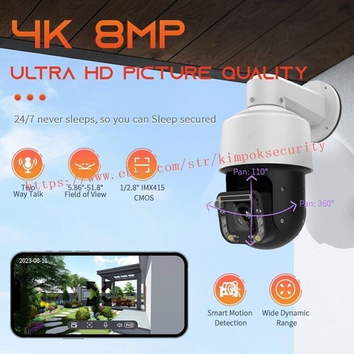 Zoom de 8 MP 300X Audio bidireccional POE Velocidad Domo PTZ IP Cámara Seguimiento automático Luz doble - Imagen 7 de 15