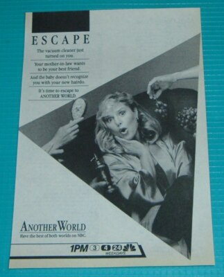 1987 nbc TV GUIDE AD~ANOTHER WORLD SOAP OPERA Vacuum Cleaner Just Turned On You