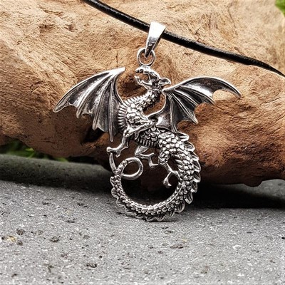 Drachen Schmuck Anhänger aus 925er Sterling Silber