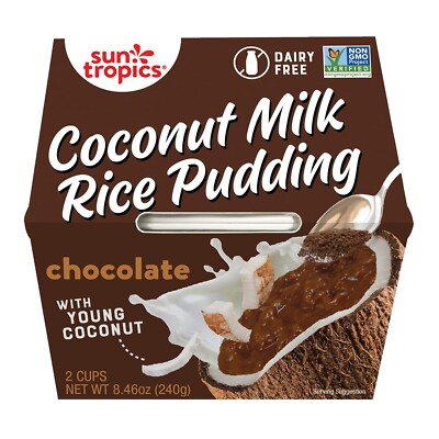 Coconut Milk Rice Pudding Snack, Chocolate | Vegan Pudding, Dairy Free Puddin...
