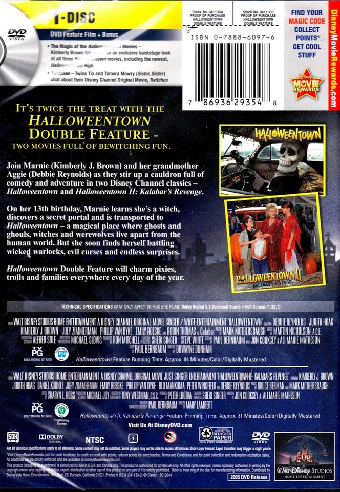 HalloweenTown  + HalloweenTown  II 2 -  DISNEY Double Feature  - Debbie Reynolds - Image 2 of 2