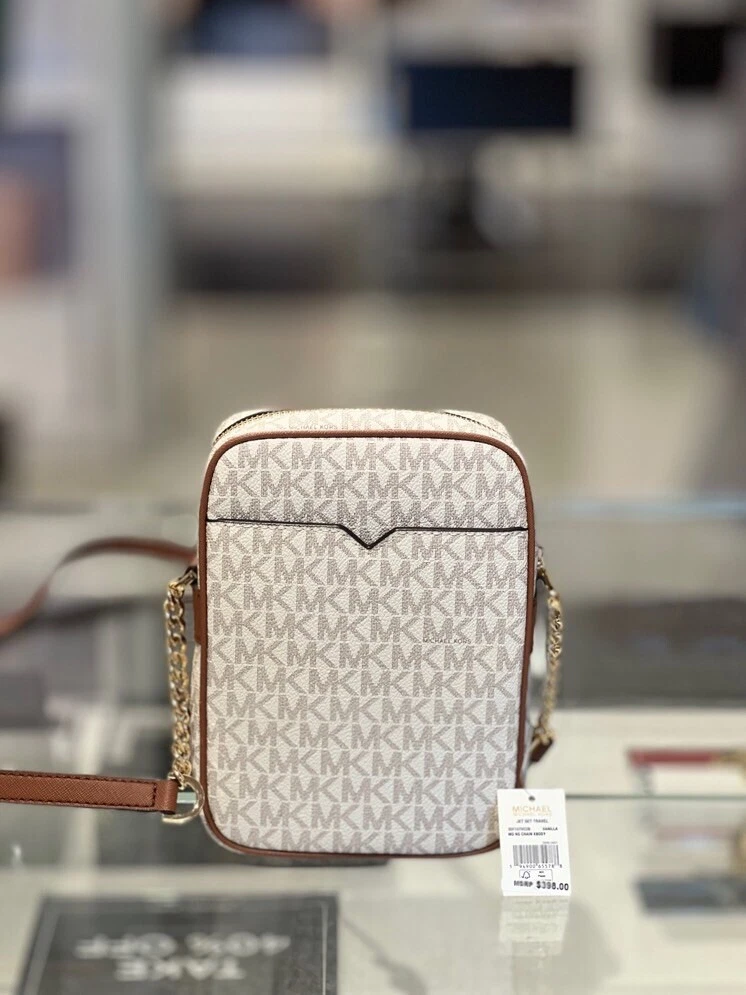 MICHAEL Michael Kors Jet Set Travel Signature East / West Cross Body Bag,  Vanilla at John Lewis & Partners