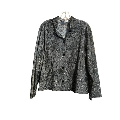 Women's Coldwater Creek Dark Gray and Sparkly Silver Short Jacket. Size PXL - Picture 6 of 6