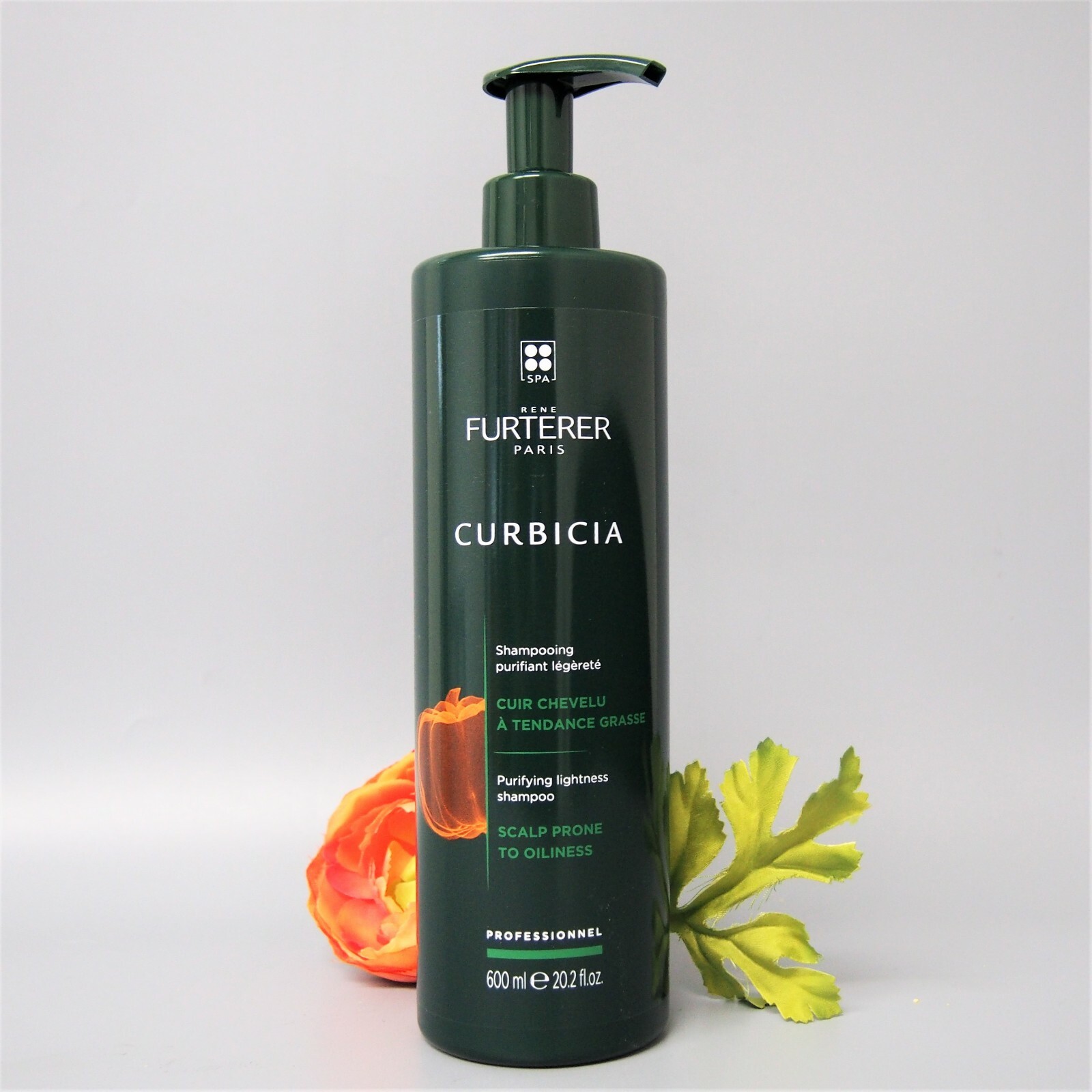 Rene Furterer Curbicia Очищающий шампунь для придания легкости, 600 мл / 20,2 унции с ПОМПОЙ