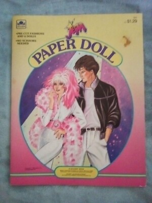 JEM and the Holograms Little Golden Books paper dolls 1986 complete uncut 