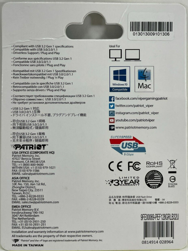 Patriot - PEF128GRGPB32U - 128GB Rage Lite Flash Drive Memory USB 3.2 - Picture 2 of 2