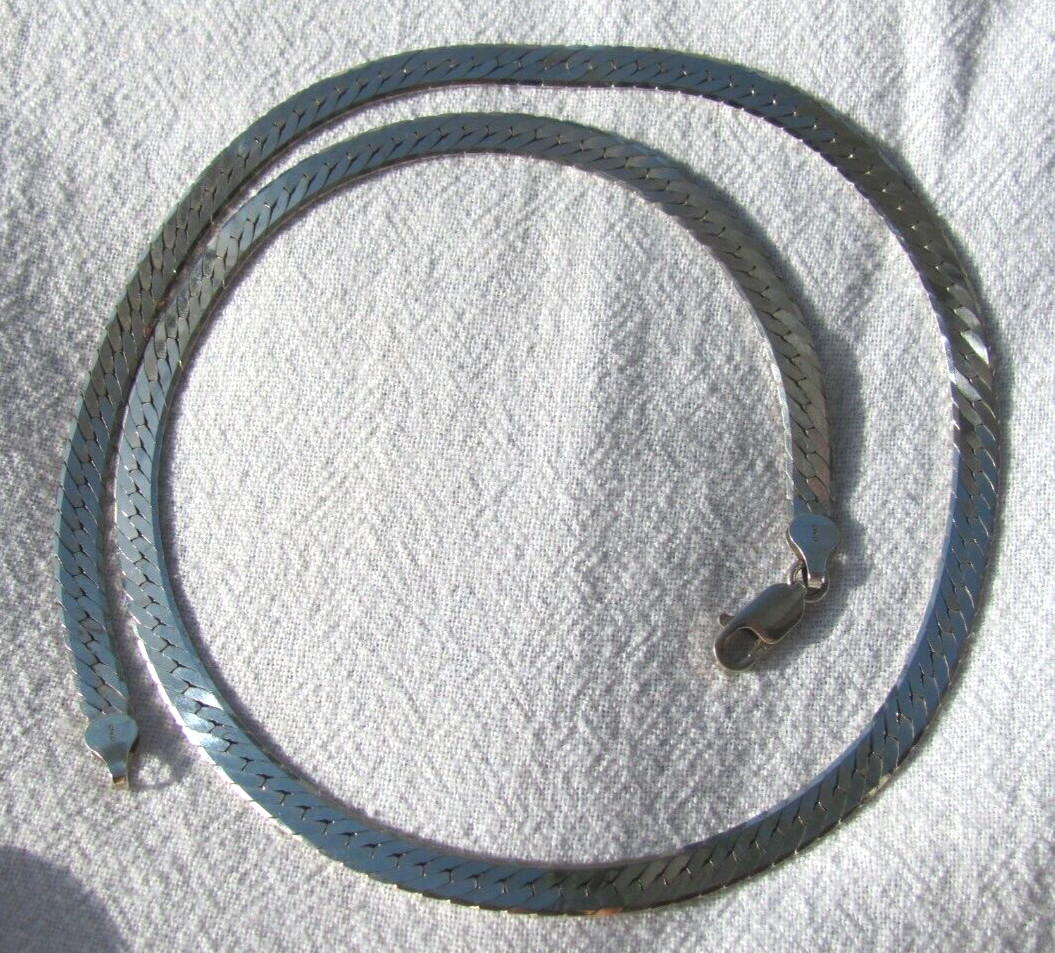 Sterling Silver Reversable Patterned 20" Herringb… - image 11