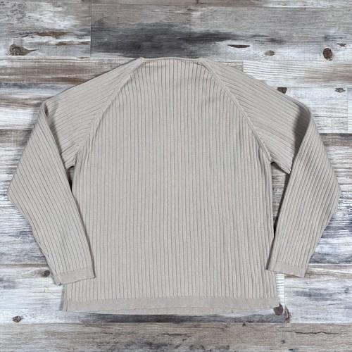 Paul Fredrick Tan Ribbed Crewneck Sweater Size XL - Picture 2 of 3