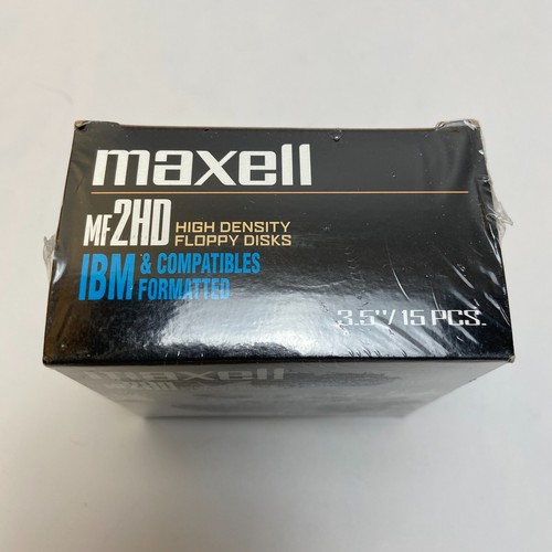 Maxell MF2HD High Density Computer Floppy Disks 15 Pack MF 2HD New SEALED IBM PC - Picture 3 of 6