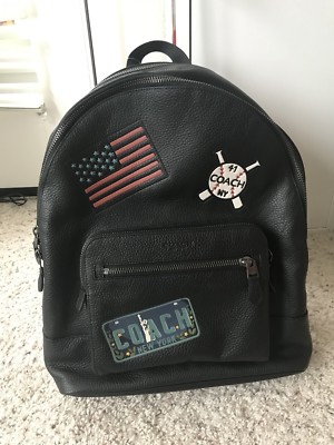 Coach F23251 Black West Backpack With American Dreaming Patches  