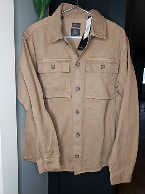 NWT Buffalo David Bitton tan Denim Button Down Shirt Jacket Men s medium