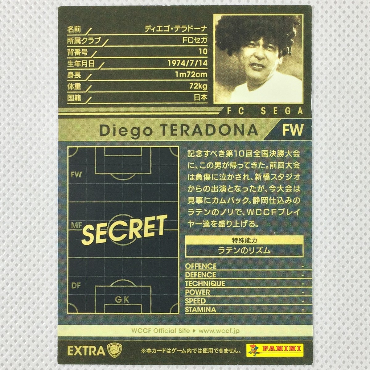 Panini WCCF 2015-16 Promo Card Diego Teradona KOLE FC Sega EXTRA