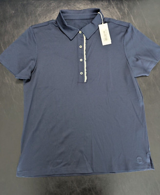 NWT WOMEN'S TORY SPORT RUFFLE POLO, SIZE: XL, COLOR: NAVY (J563)