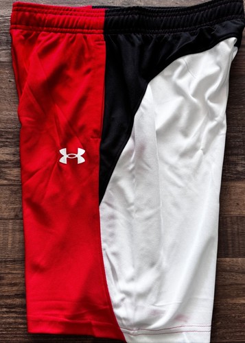 NWT Under Armour Boys YLG Red/Black/White BIG LOGO Shorts Set Large - Picture 4 of 4