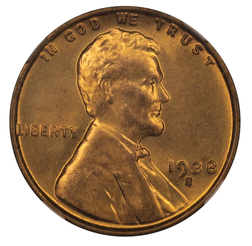 USA 1938-S Lincoln Cent  Wheat Reverse (MS 66-NGC)