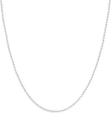Italian Solid Sterling Silver Rope Link Chain Necklace 925 Silver Chain UNISEX