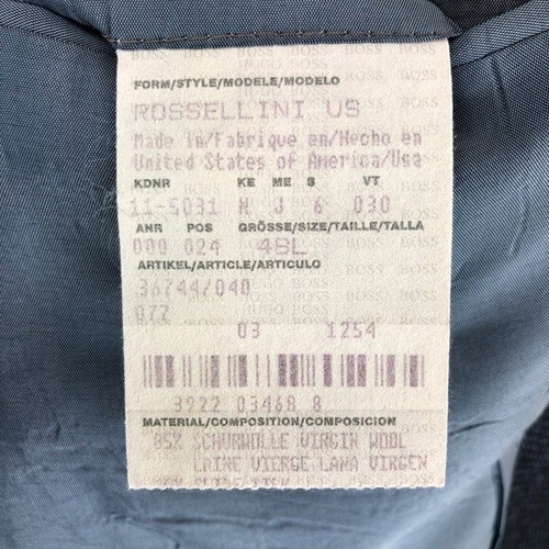 Hugo Boss Rossellini Wool Silk Blend Sport Coat Blazer Mens 48L Blue Black USA - Picture 9 of 14