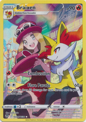 Braixen - TG01/TG30 Ultra Rare Silver Tempest NM Pokemon TCG