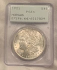 Rattler 1921 $1 Morgan Silver Dollar PCGS MS64 Coin OGH Old Green Holder Ms Bu