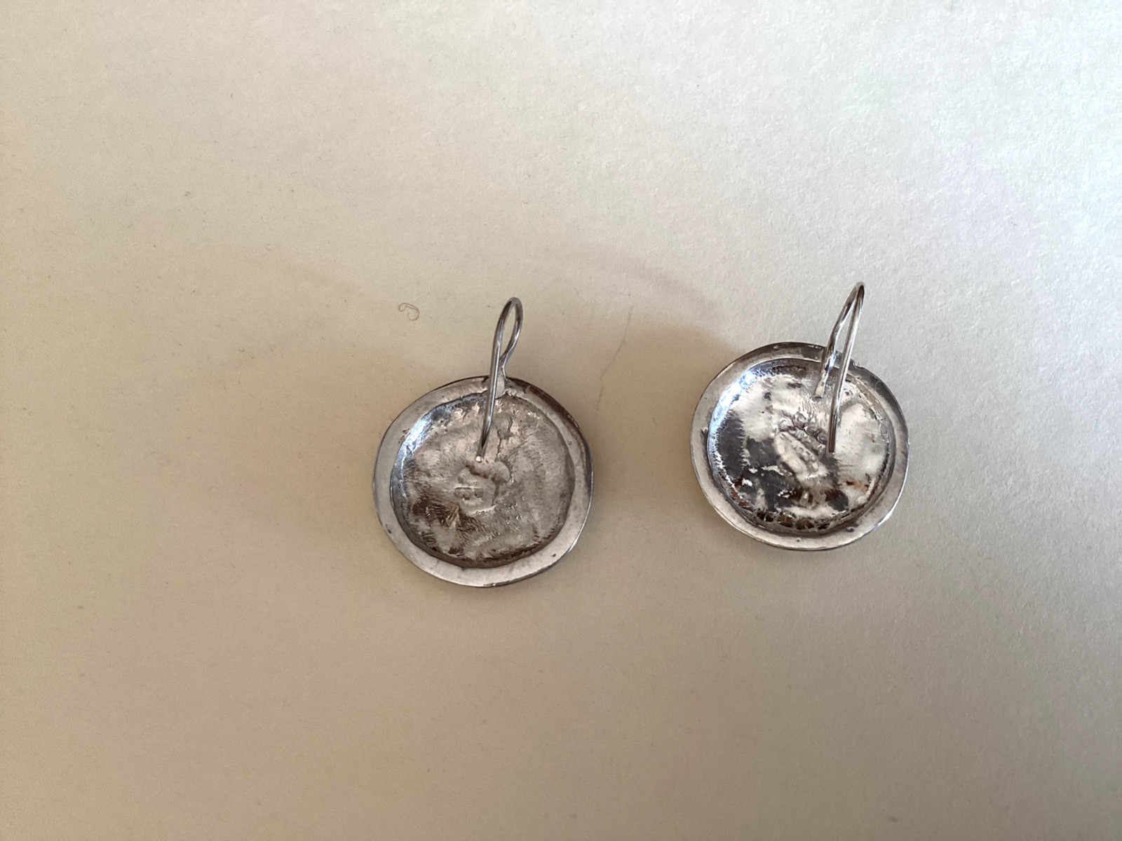 925 Sterling Silver Circle Shape Drop/Dangle Hand… - image 2