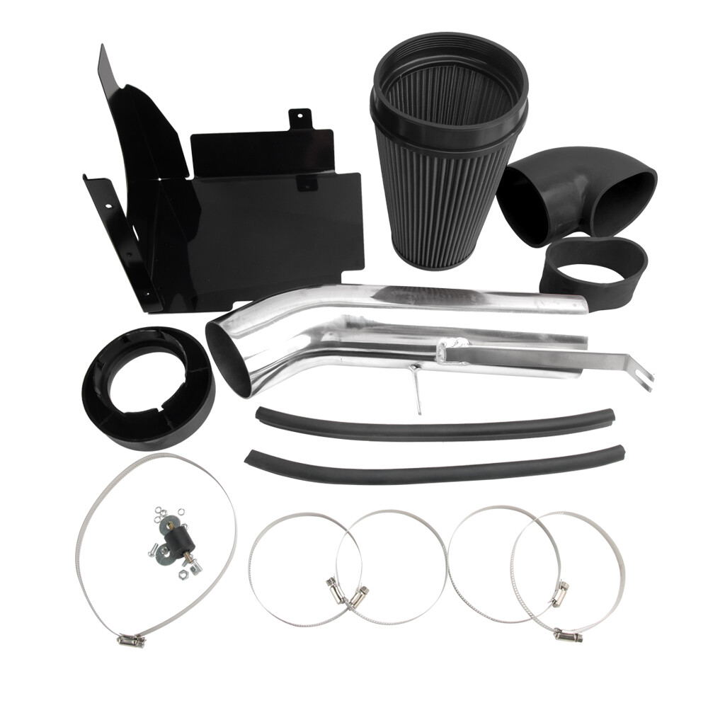 Cold Air Intake System+Heat Shield For 99-06 GMC/Chevy V8 4.8L/5.3L/6.0L Black