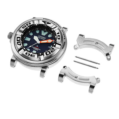 (24mm Lug)Silver Watch Metal Adapters For Citizen Eco-Drive Promaster BJ8050-08E