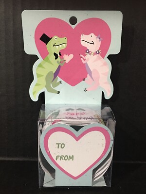 Valentine's Day Sticker Roll 42 Pc New  T-Rex To From Card Creatology New    