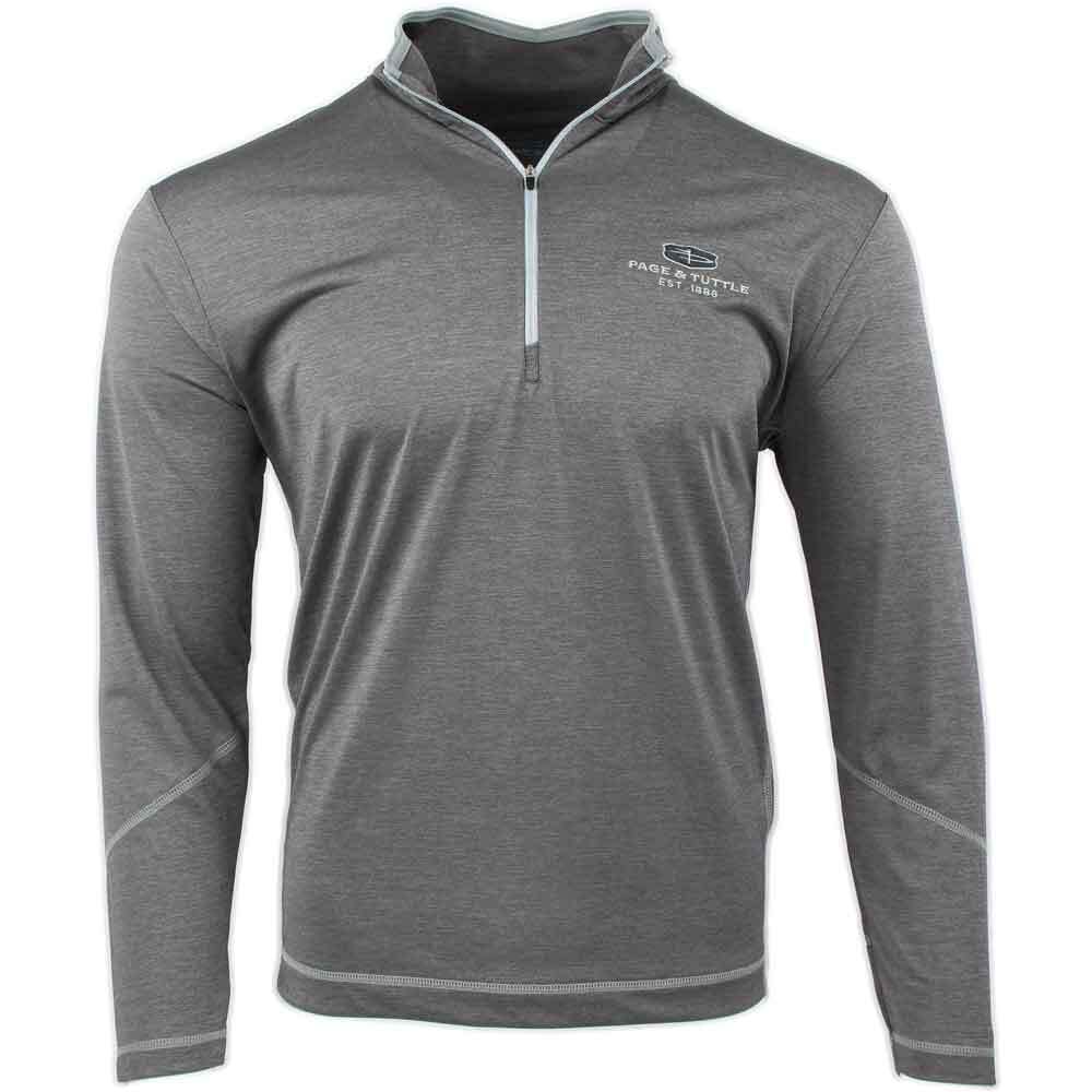 SHOEBACCA Coverstitch Heather Mock Neck Long Sleeve 14 Zip Pullover Top Mens Siz